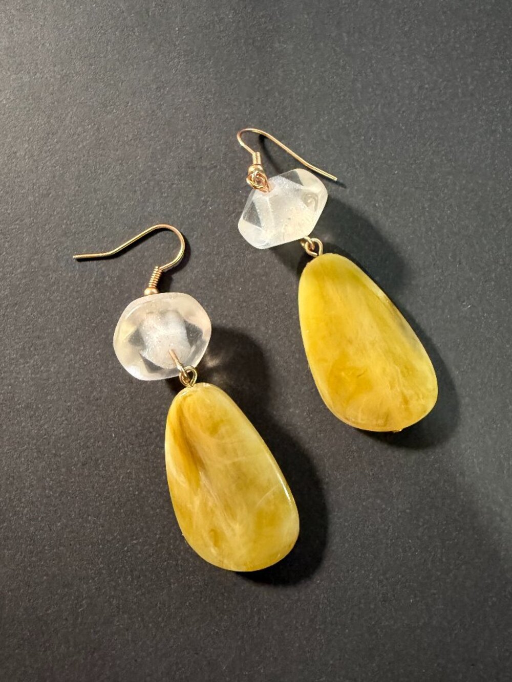 Urban Outfitters Yellow Acetate Teardrop Drop Earrings